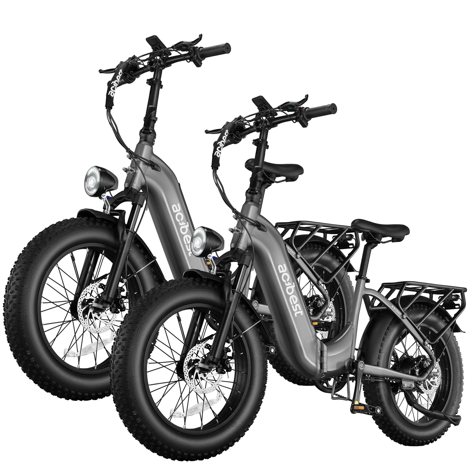 Gray Knight Cargo Step Through Electric Bike with fat tires and robust rear rack