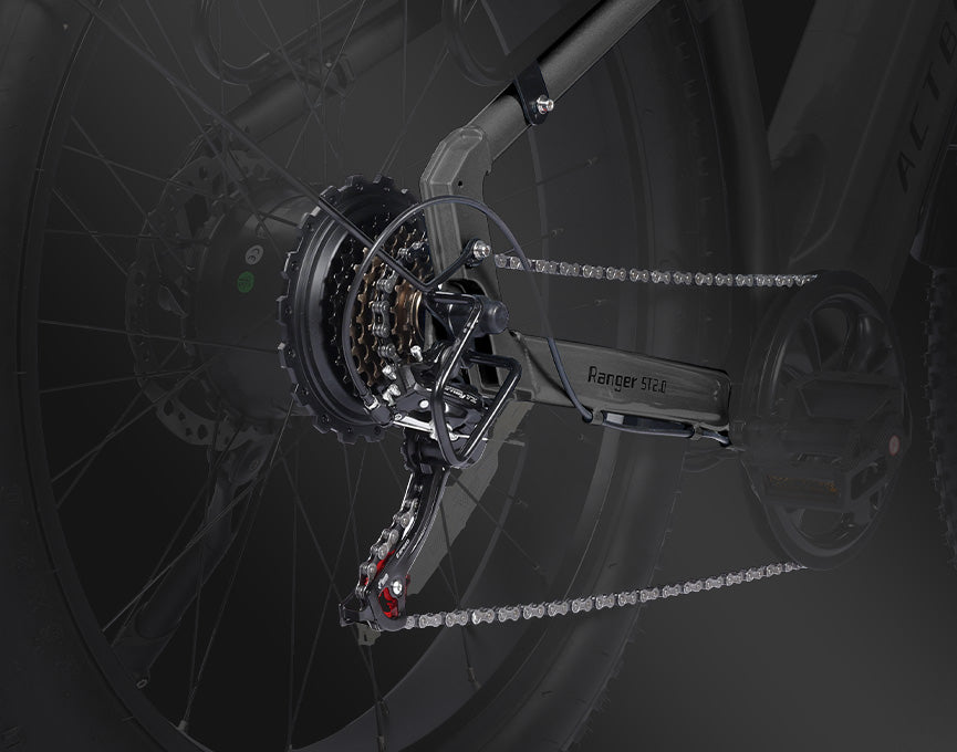 Equipped with a 7-speed Shimano gearbox