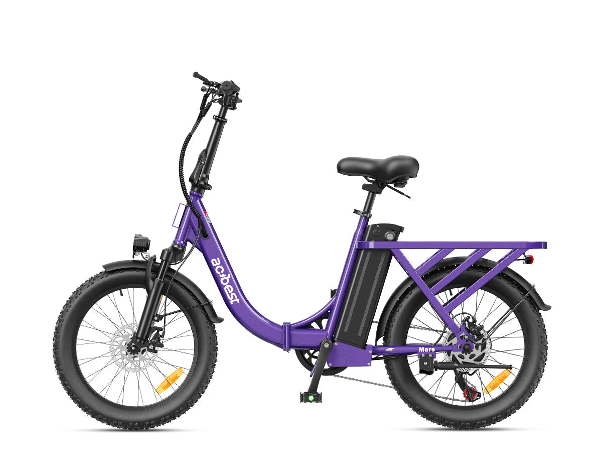 Actbest Mars purple foldable electric bike on a white background