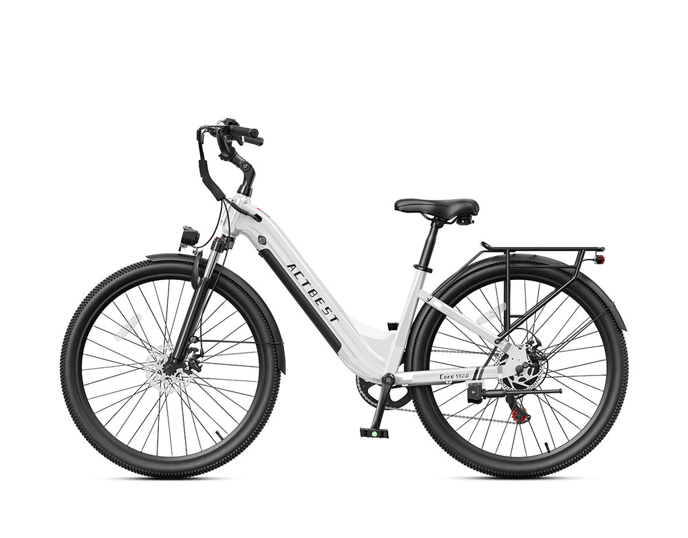actbest Core ST 2.0 white step-through electric bike, side view