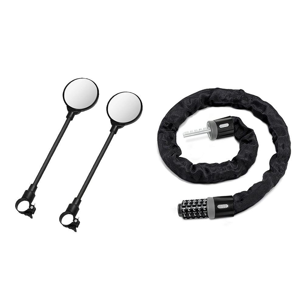 A Cable Lock + Bike Mirrors