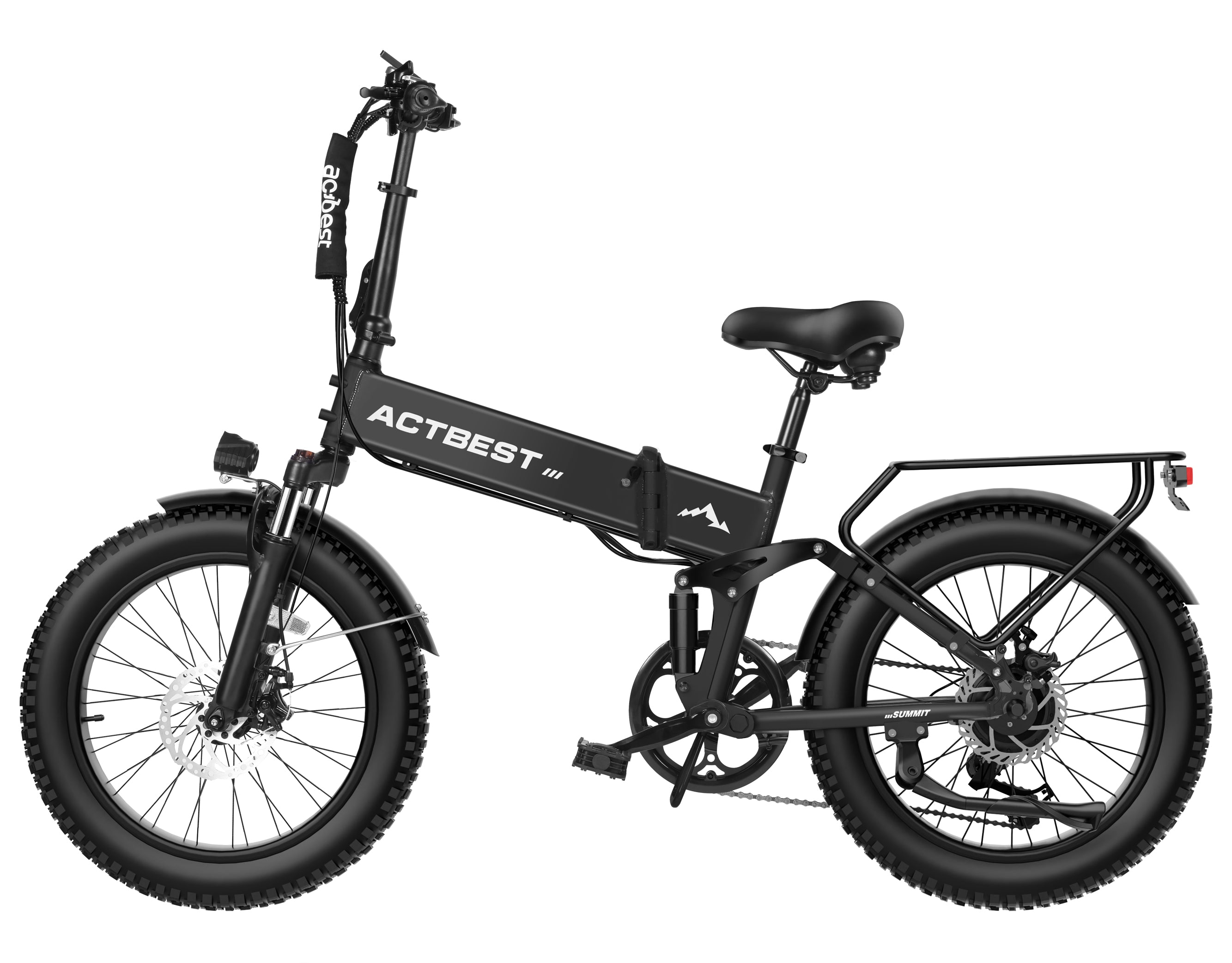 Actbest Summit Peak 1200W Full Suspension Folding Electric Bike White Actbest Summit Peak 1200W Full Suspension Folding Electric Bike White