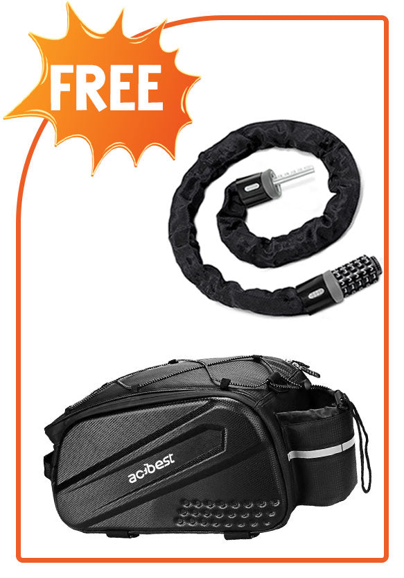 Black Friday Limited Time: Free Gift Lock + 34L Expandable Bike Rack Bag