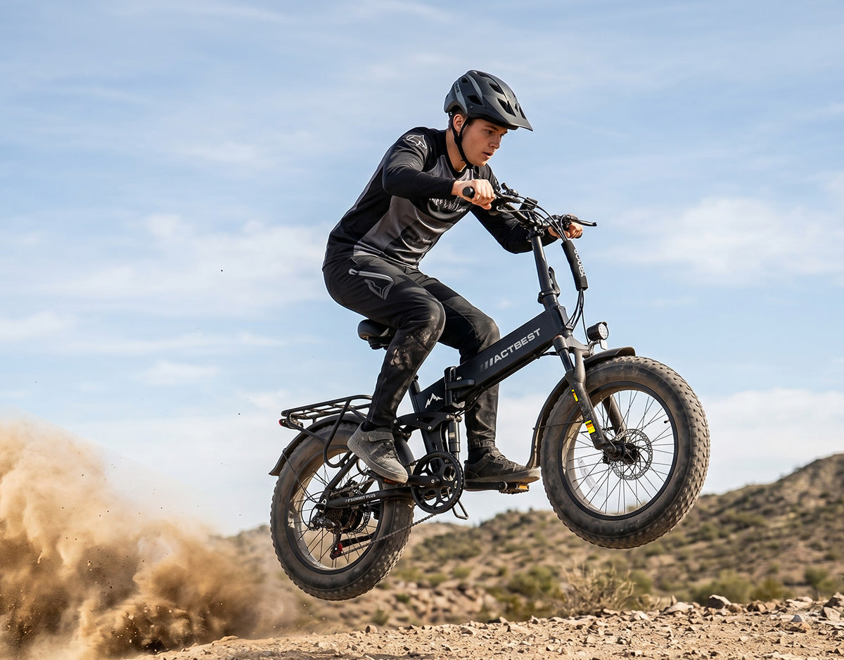 Summit Plus Full Suspension Folding Fat Tire Electric Bike