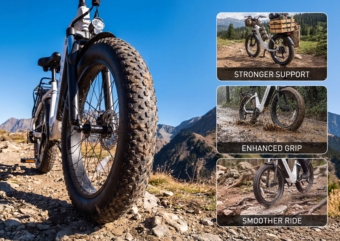 24"x3.0" Tires  Bigger Contact. Better Comfort.