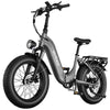 Gray Knight Cargo Step Through Electric Bike with thick tires and rear cargo rack