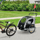 Three-Wheel Bike Trailer for Two Children，White