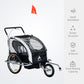 Three-Wheel Bike Trailer for Two Children，White