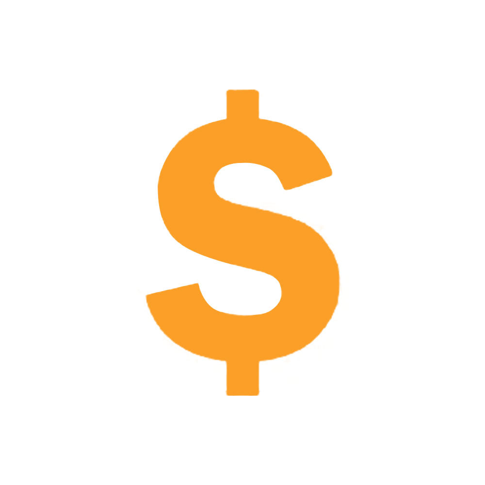 Orange dollar sign symbol representing financial transactions