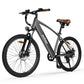 Core Mountain Electric Bike in gray with brown seat, ideal for various terrains.