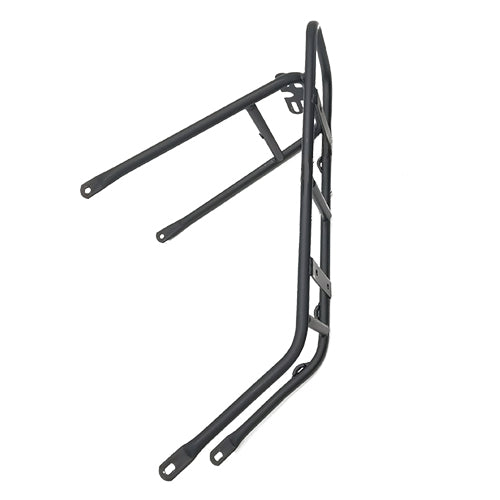 Black rear rack for electric bikes with sturdy metal frame