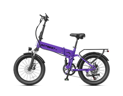 Actbest Summit Peak 1200W Full Suspension Folding Electric Bike White