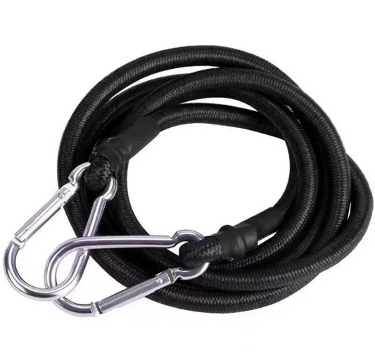 Black cargo straps with metal hooks for durable securing