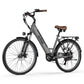 Gray Actbest Core Step-Through E-Bike with brown seat and rear rack