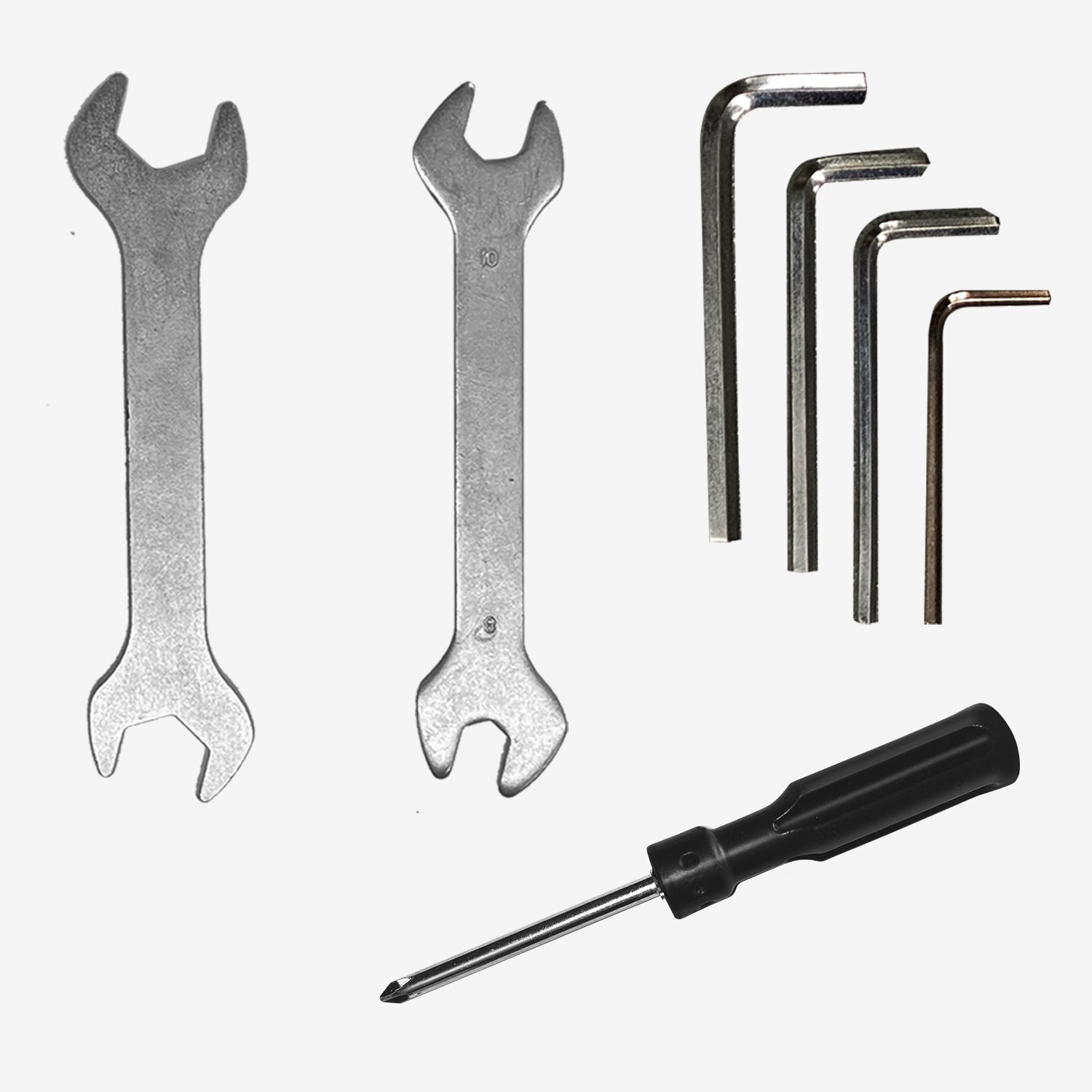 2*Open End Wrench 4*Tools 1*Phillips Head