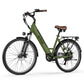 Actbest Core Step-Through Electric Bike in mint green with brown seat and rear rack