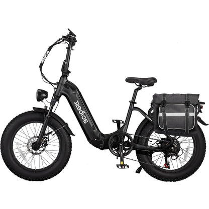 Knight Cargo Electric Bike with fat tires, sturdy frame, and rear cargo bag.