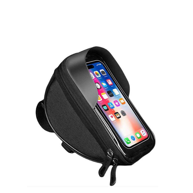 Bike phone holder bag with smartphone compatibility for devices under 6.5 inches