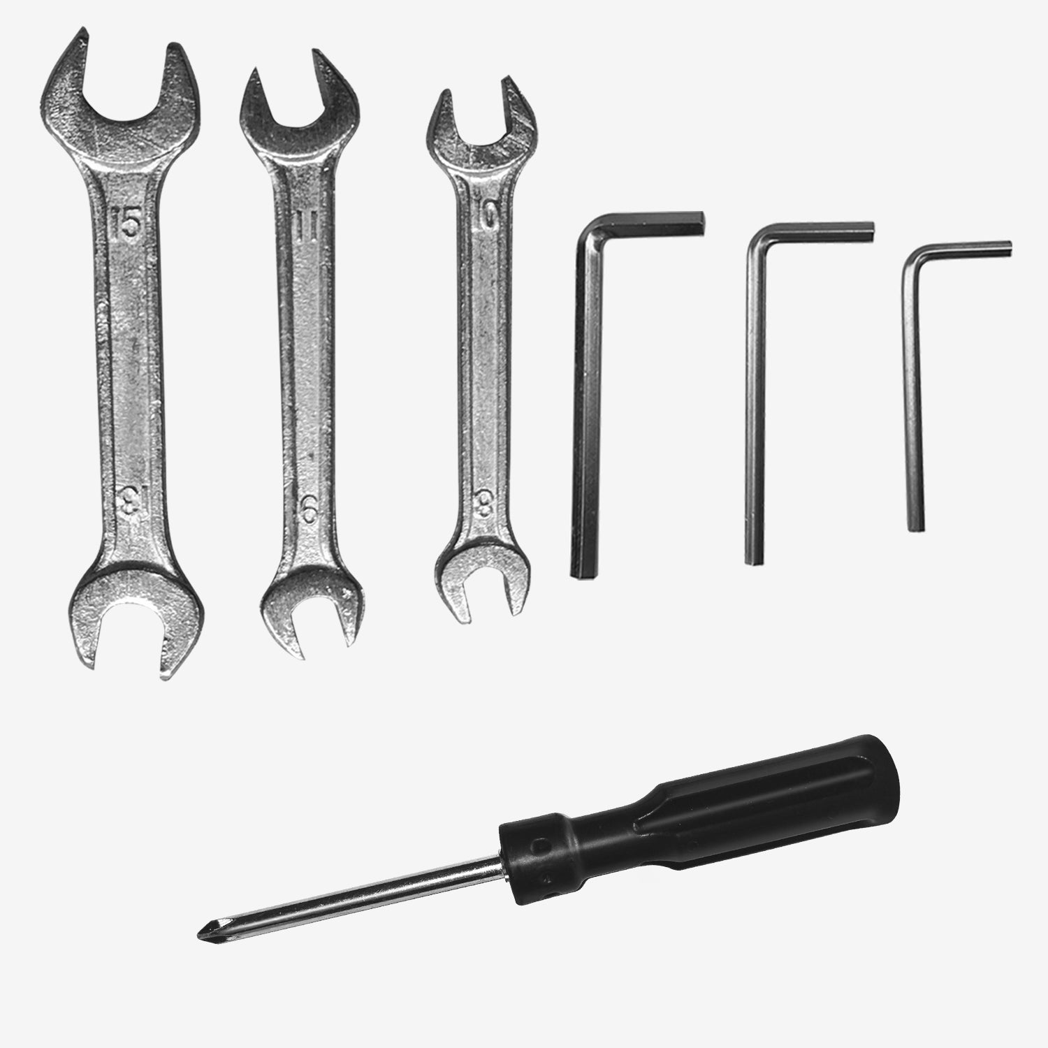 3*Open End Wrench 3*Tools 1*Phillips Head