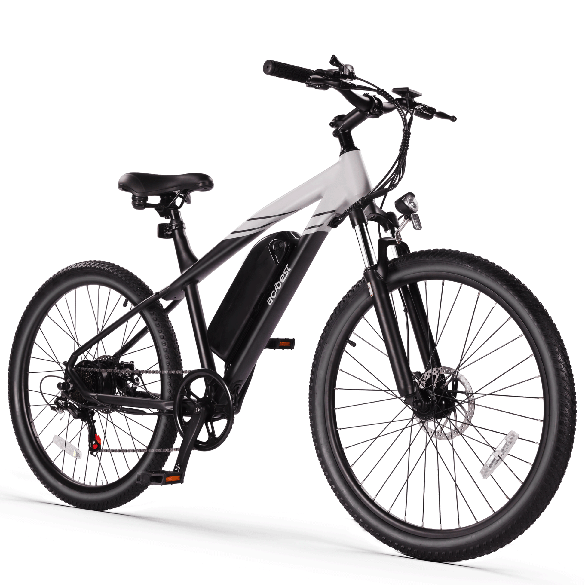 Race PEAK 750W Brushless Motor Removable Battery Commuting Electric Mountain Bike Up to 22MPH 7 Speed Electric Bicycle with Fork Suspension actbest