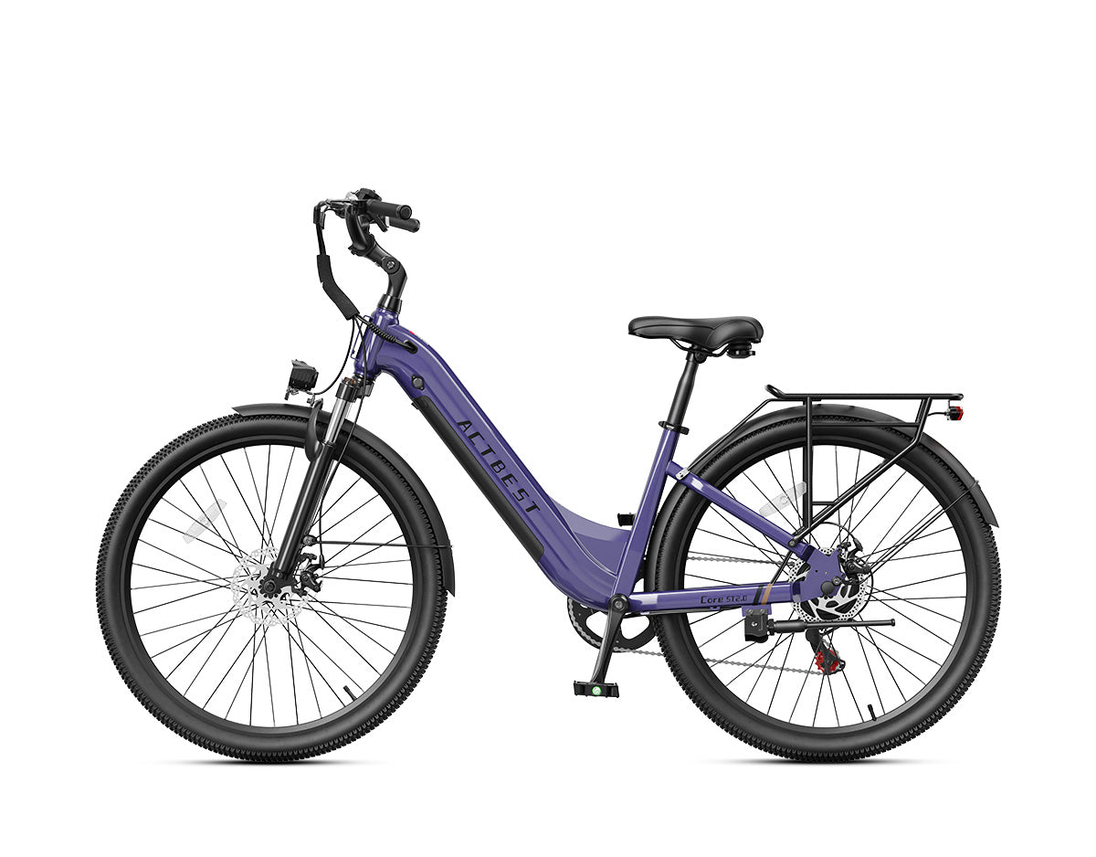 actbest Core ST 2.0 cosmic purple step-through electric bike, side view