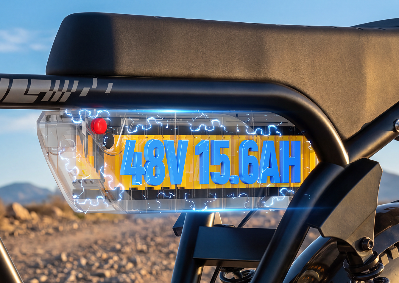 48V 15.6Ah Removable Battery for Longer Rides