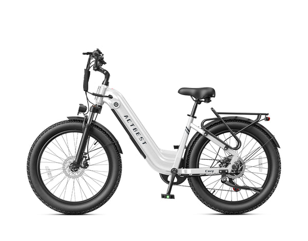 Cozy Wide Tire Step-Through Commuter Electric Bike
