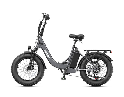 Actbest Mars Plus ST Foldable Step-Through Utility Electric Bike - Gray, Side Profile View