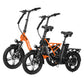 Black and orange Actbest electric bikes with foldable designs and fat tires.