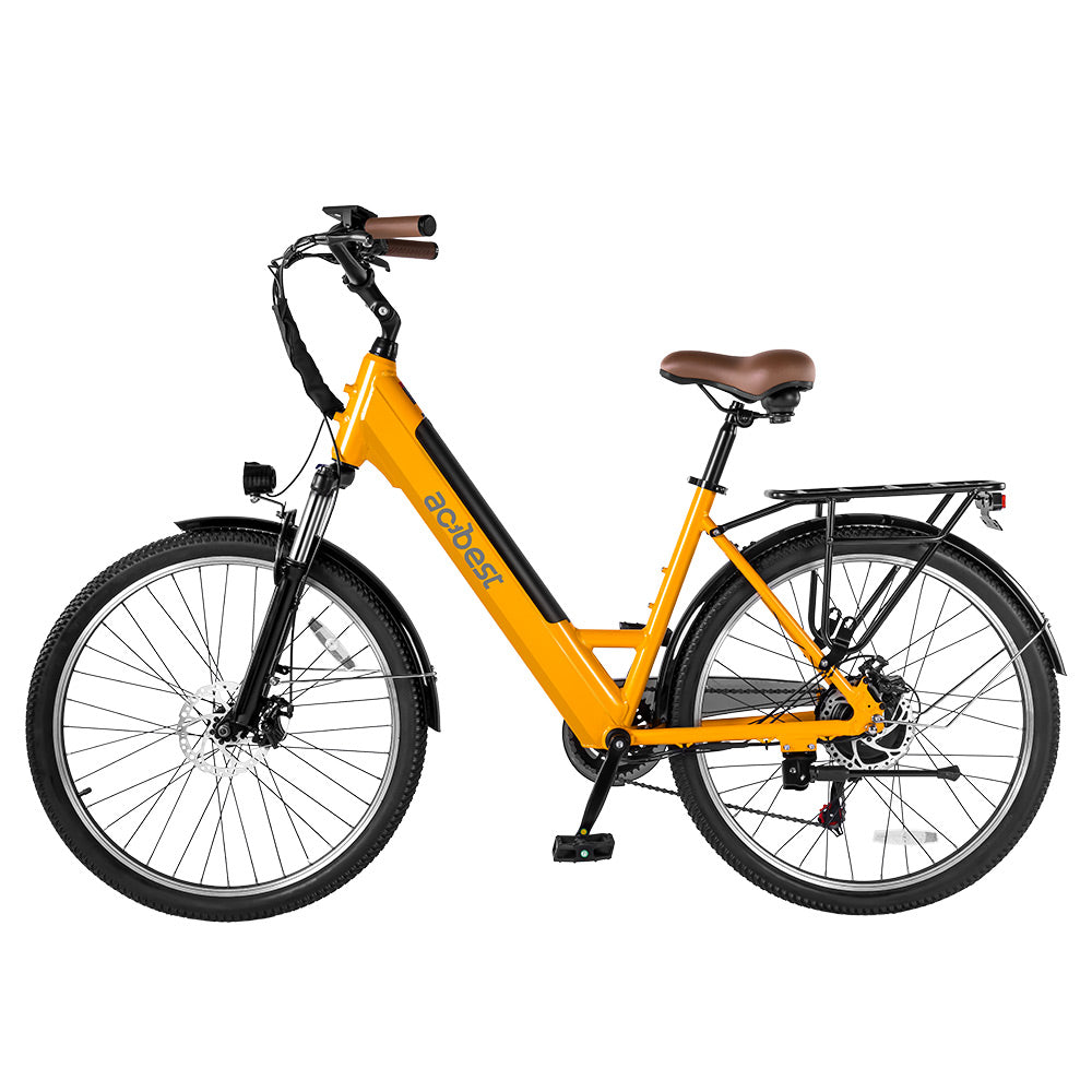 Yellow Actbest Core Step-Through Electric Bike for adults