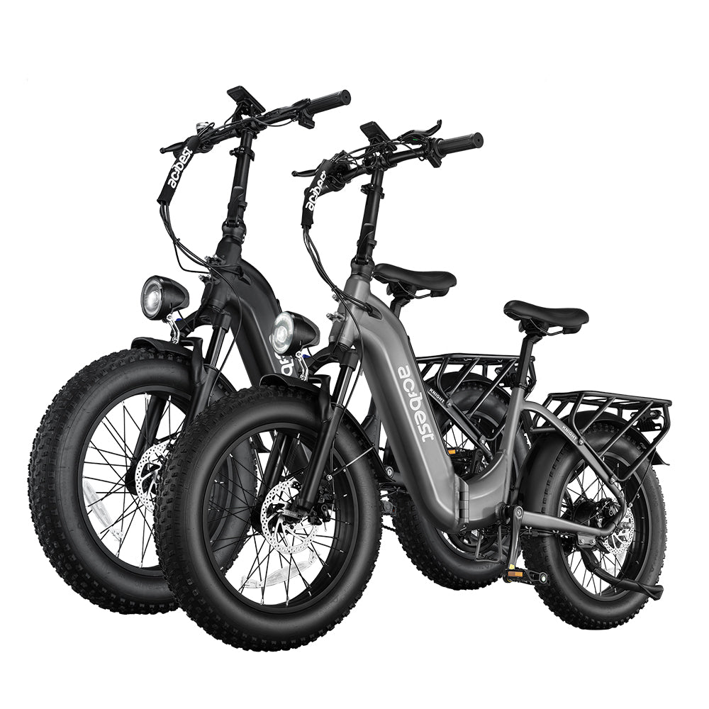 Actbest electric bikes with fat tires and rear rack, showcasing sturdy design.