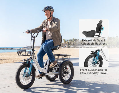 Triker Folding 3 Wheels Electric Bike - Image 6